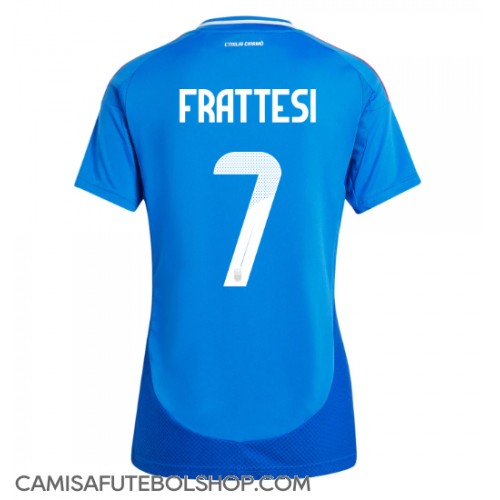 Camisa de time de futebol Itália Davide Frattesi #7 Replicas 1º Equipamento Feminina Europeu 2024 Manga Curta